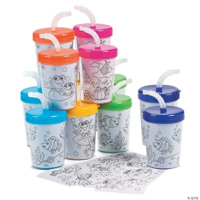 Cyo Cups W/ Lids And Straws - 12 Pieces