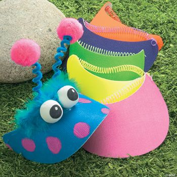 Child Neon Visors W/Coil Bands - 12 Pieces