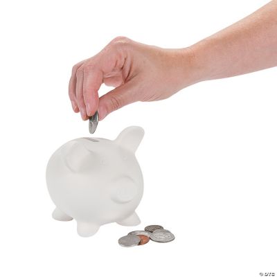 Diy Unglazed Ceramic Piggy Banks - 12 Pieces