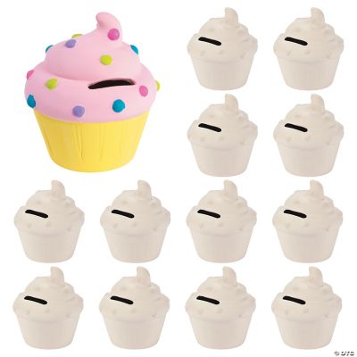 Diy Cupcake Ceramic Bank - 12 Pieces