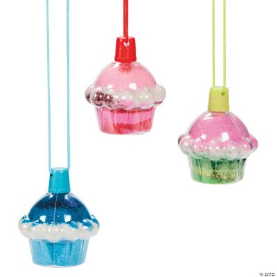 Cupcake Sand Art Necklace - 12 Pieces