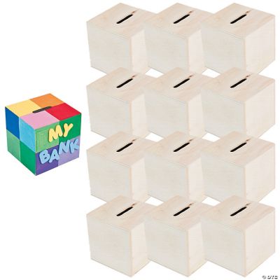Diy Wood Block Bank - 12 Pieces