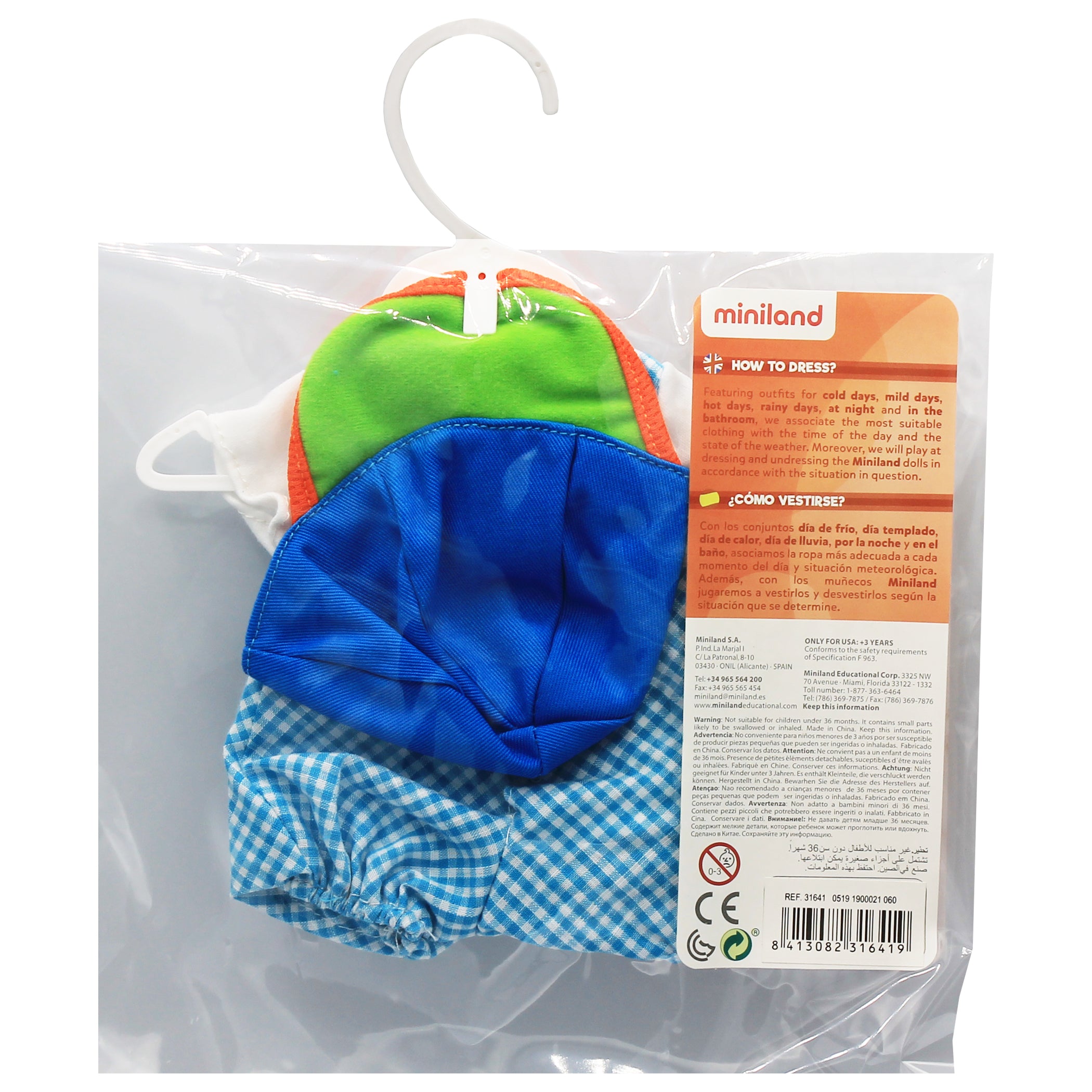 Doll Clothes, Fits 12-5/8" Dolls, Warm Weather Jumper/Cap Set