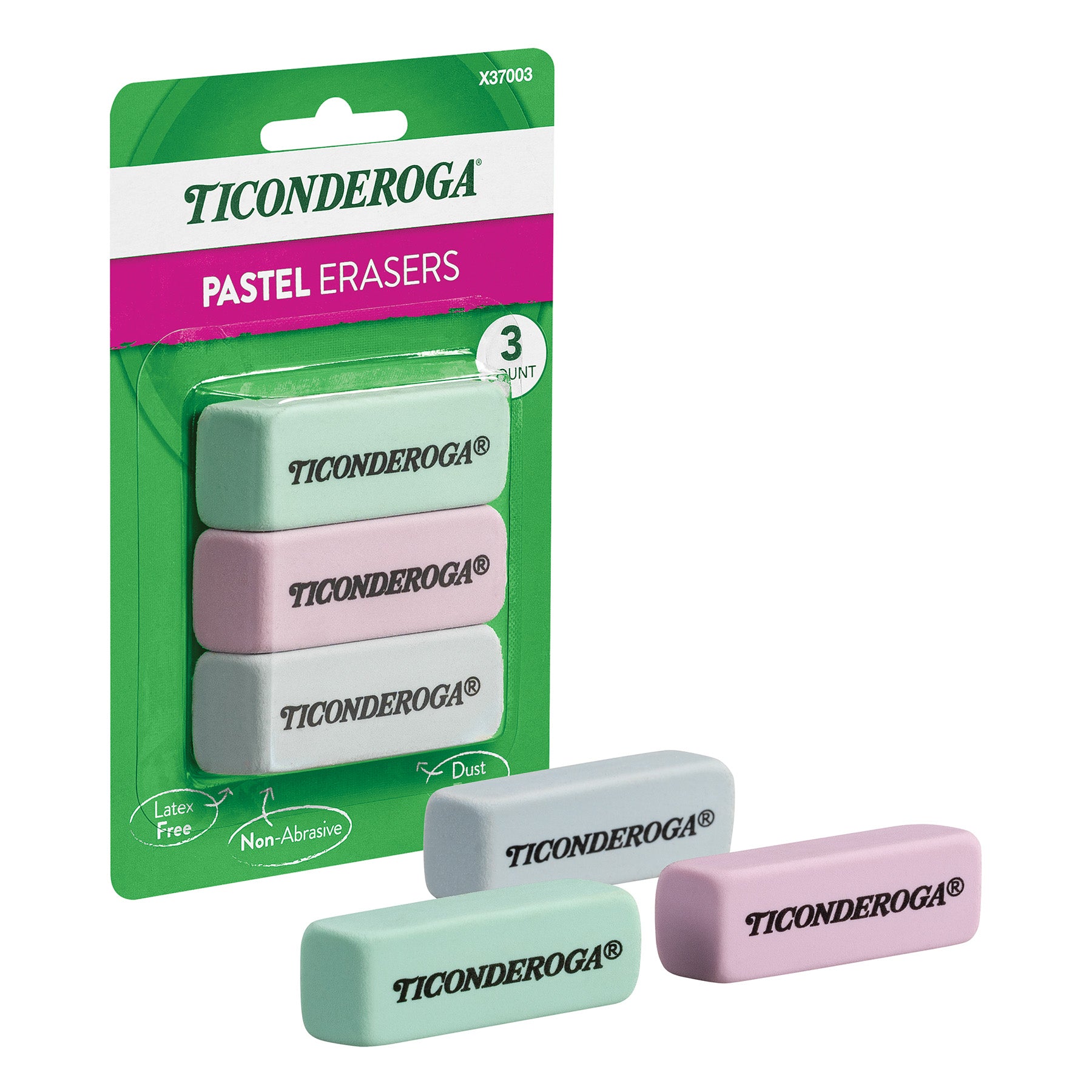 Pastel Wedge Eraser, 3 Count