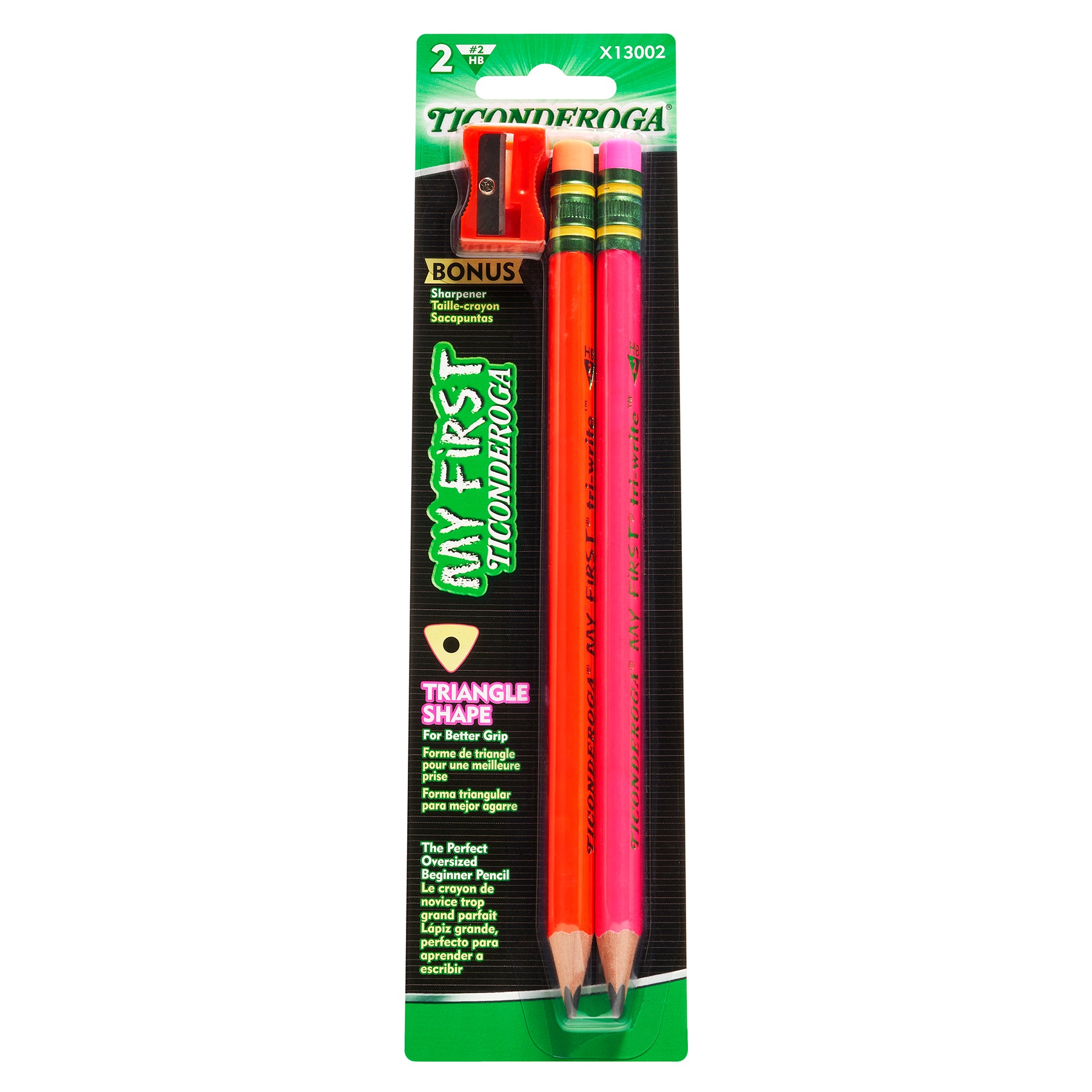 My First® Tri-Write™ Wood-Cased Pencils, Neon Assorted, 2 Count
