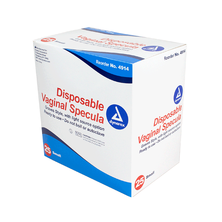 Vaginal Specula Disposable w/ Light Option, Small, 4/25/cs - 25 pcs per Box/4 Boxes per Case