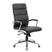 OfficeSource Merak Executive High Back with Chrome Base - Black PU Leather