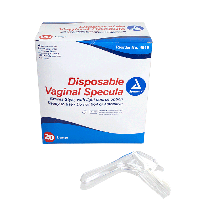 Vaginal Specula Disposable w/ Light Option, Large, 4/20/cs - 20 pcs per Box/4 Boxes per Case