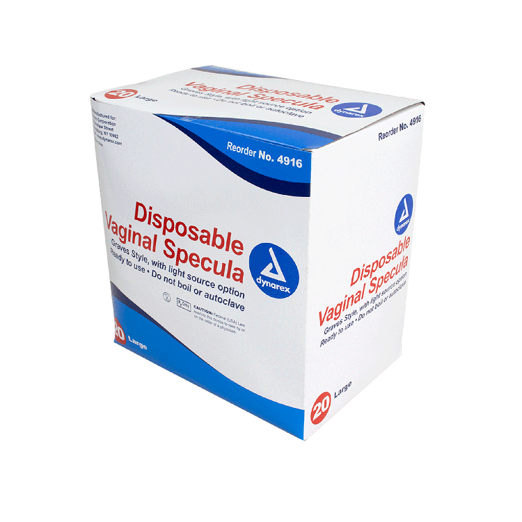 Vaginal Specula Disposable w/ Light Option, Large, 4/20/cs - 20 pcs per Box/4 Boxes per Case