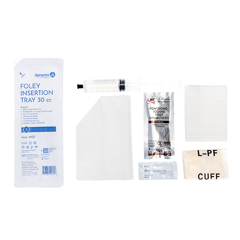 Foley Insertion Tray w/ Prefilled Syringe - Sterile, 30 cc - 20 pcs per Case