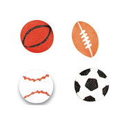 Lot of 144 Assorted Sports Design Round Mini Erasers - 3/4"