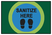 Sanitize Here Dot Mat - 3ft x 4ft 6in - Rectangle - Green