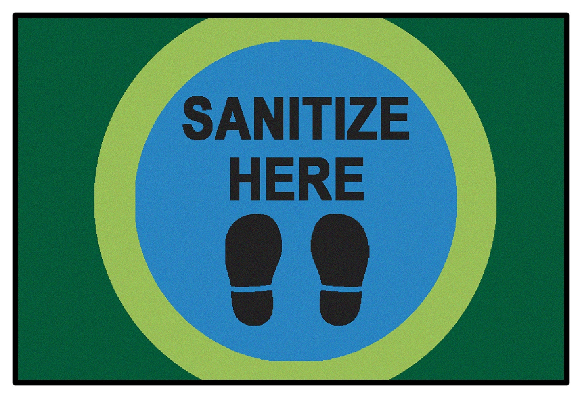 Sanitize Here Dot Mat  - 4ft x 6ft - Rectangle - Green
