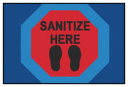 Sanitize Here Stop Rug  - 4ft x 6ft - Rectangle - Red