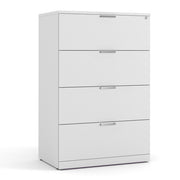 OfficeSource Laminate Lateral Files 4 Drawer Lateral File Cabinet - White
