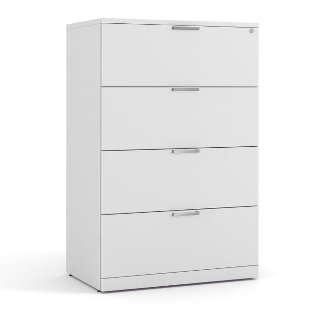OfficeSource Laminate Lateral Files 4 Drawer Lateral File Cabinet - White