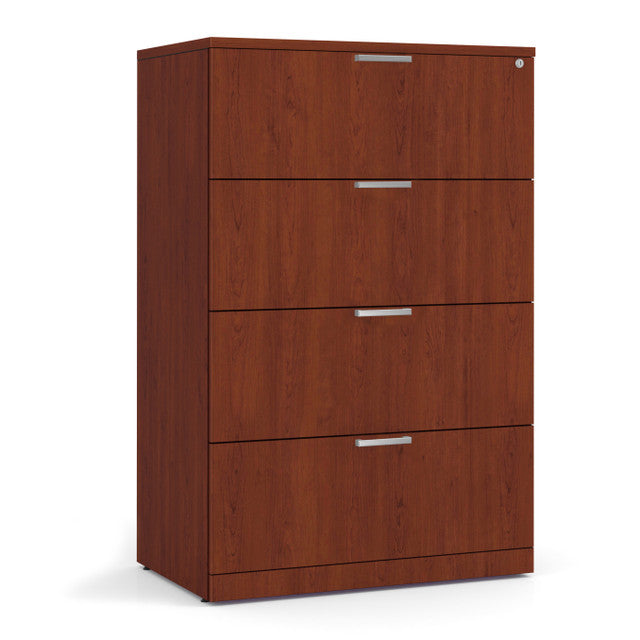 OfficeSource Laminate Lateral Files 4 Drawer Lateral File Cabinet - Cherry