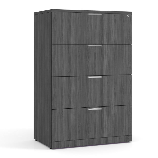 OfficeSource Laminate Lateral Files 4 Drawer Lateral File Cabinet - Coastal Gray