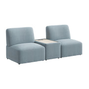 Bush Business Furniture Assemble Modular 2 Seater Sectional with Charging Station in Mist Fabric - 79.92" Width x 30.51" Depth x 29.92" Height