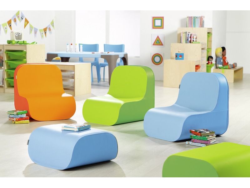 Tic Tac Low Chair - Green/Light Green, 19.3"L x 16.9"W x 18.5"H