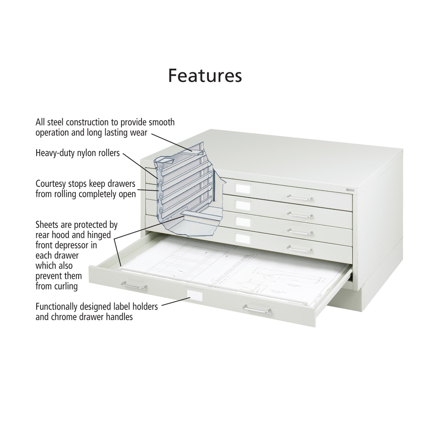 Flat File Facil Stl 5 Drwr Sm