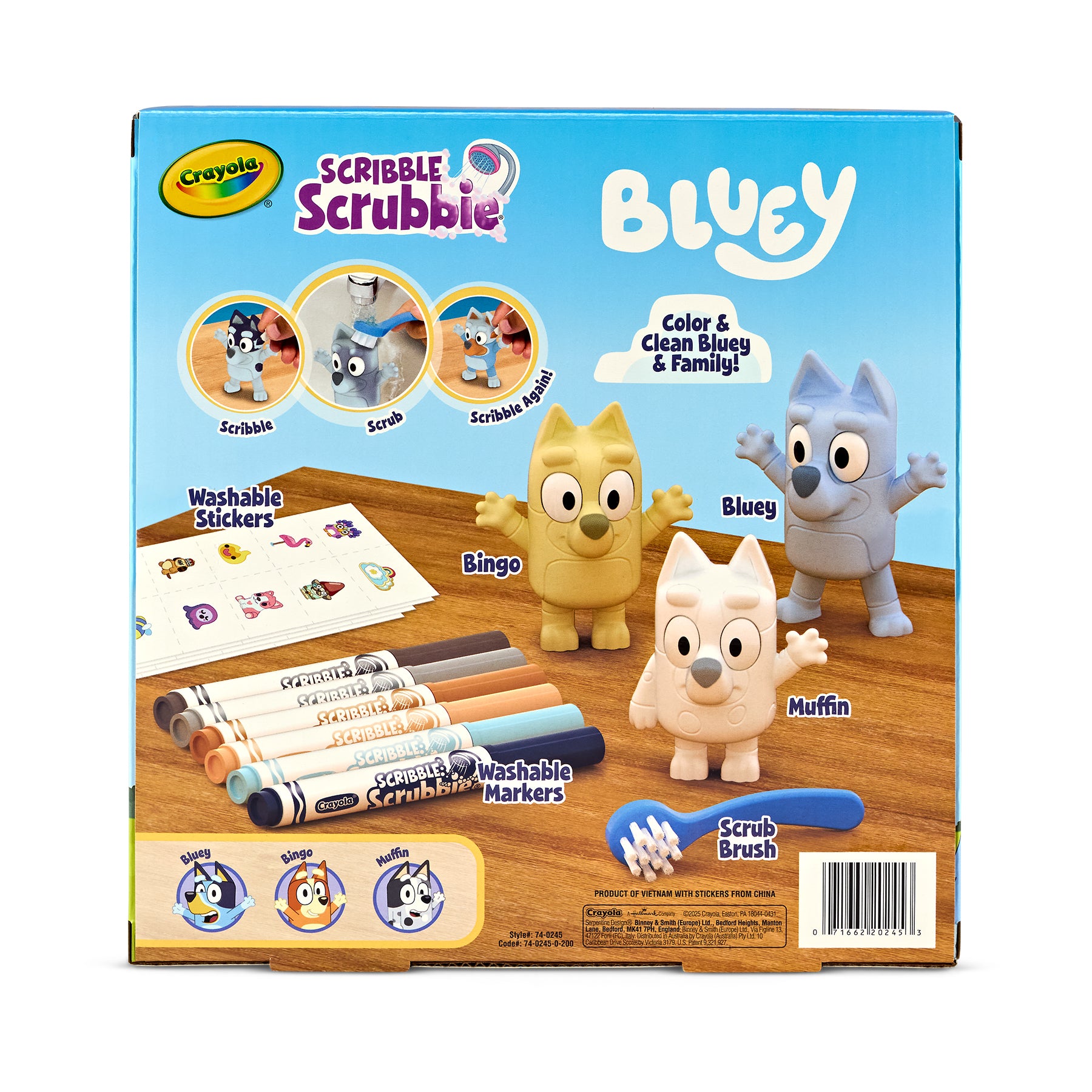 Scribble Scrubbie Bluey Deluxe, 3 Count Set