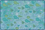 KIDSoft Falling Leaves Rug - 6ft x 9ft - Rectangle - Blue