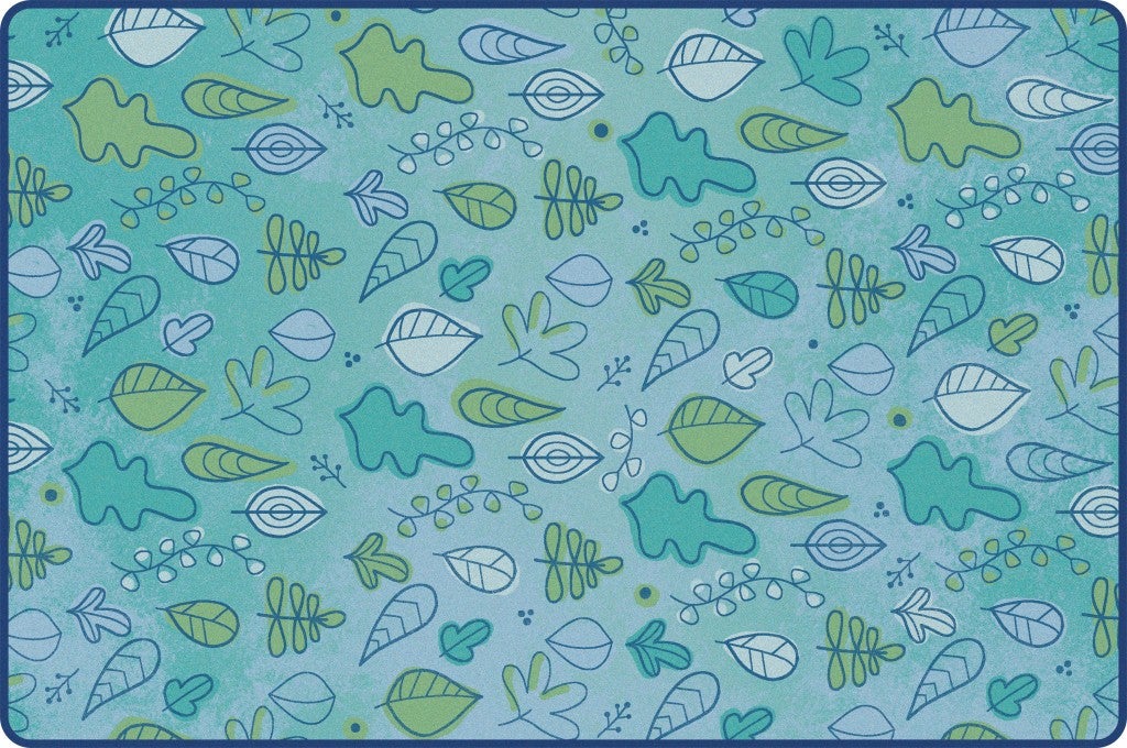 KIDSoft Falling Leaves Rug - 7ft 6in x 12ft - Rectangle - Blue