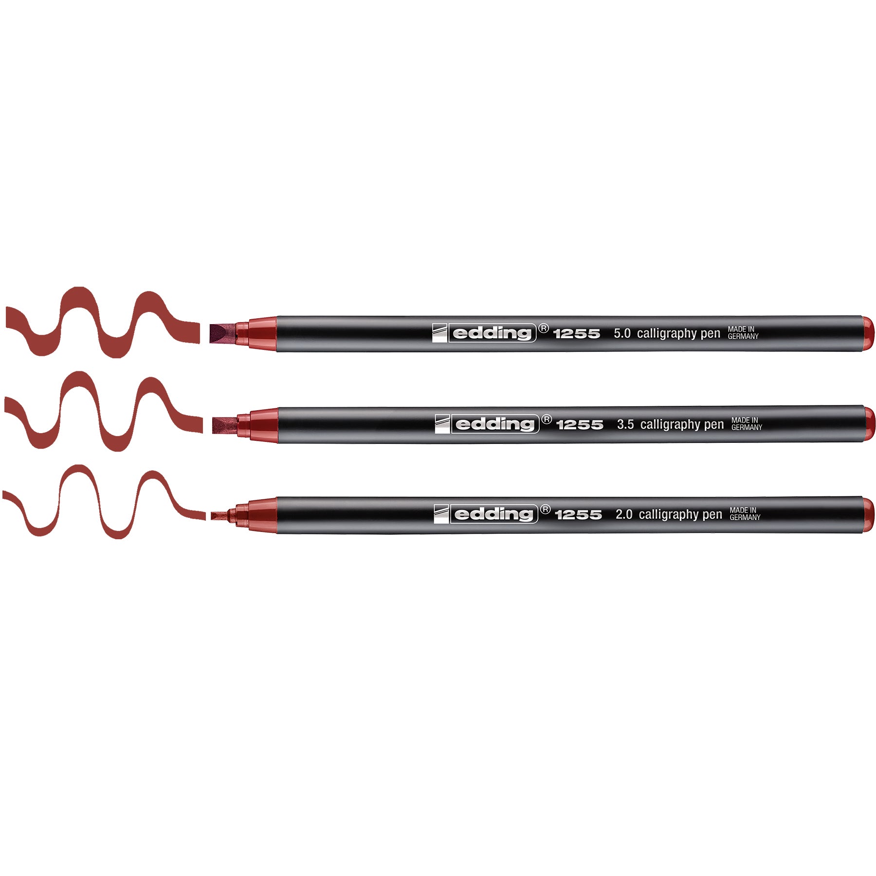 edding 1255 Calligraphy Pen - Set of 3 - Crimson Lake