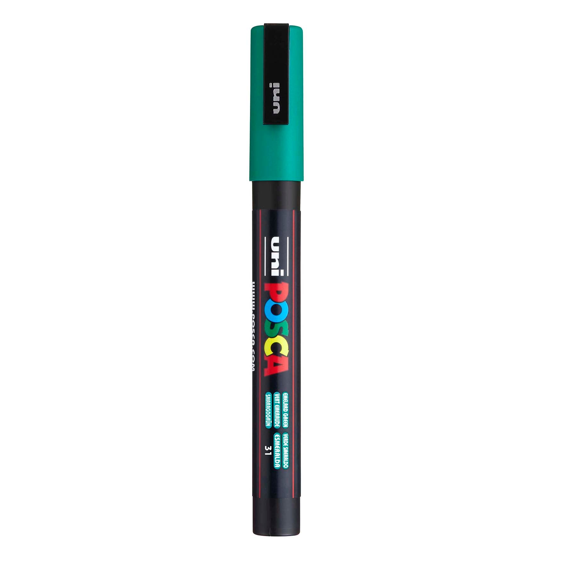 uni® POSCA PC-3M Water-Based Paint Markers, Reversible Fine Tip (0.9-1.3mm), Emerald Green