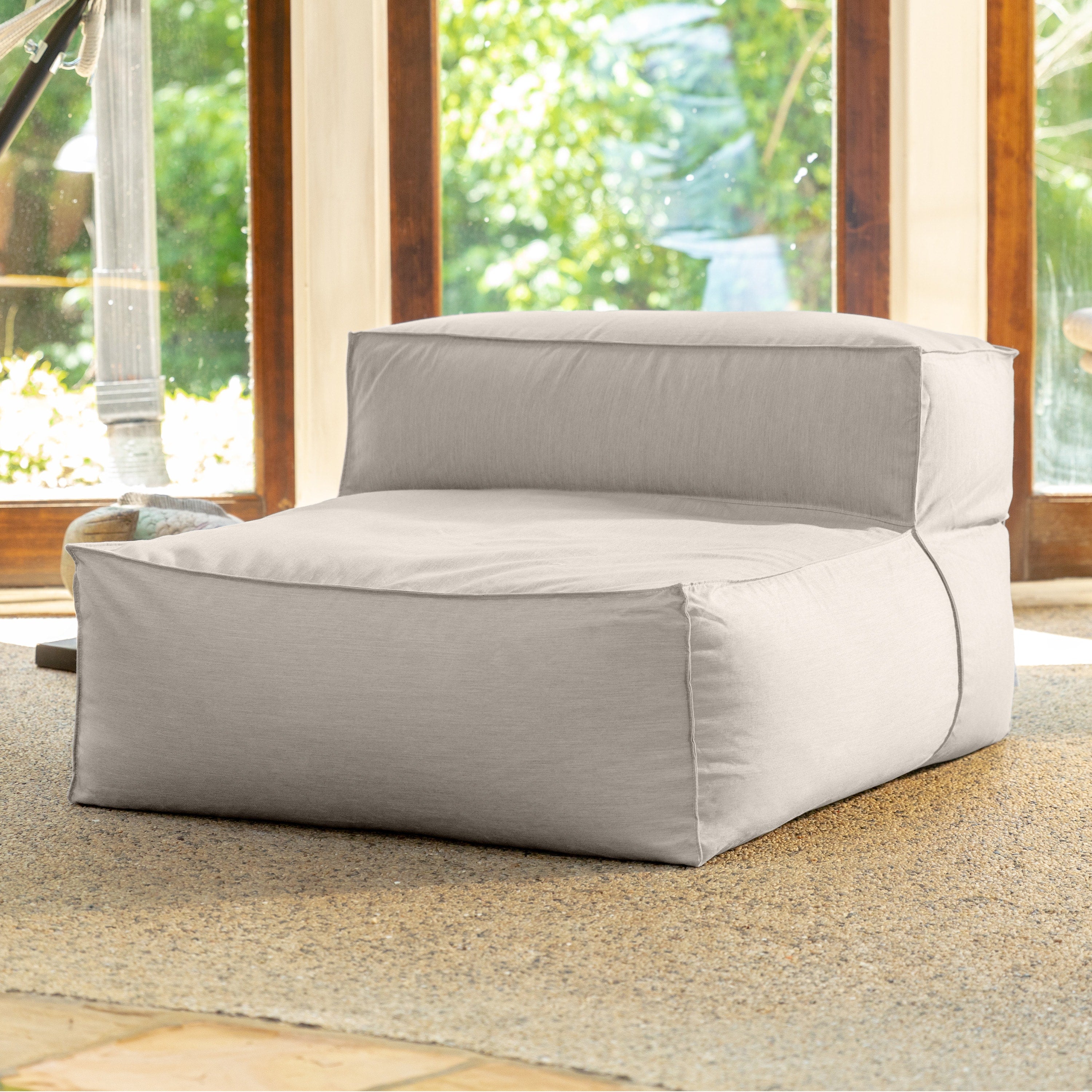 Baya Outdoor Center Seat - Luxurious Oversized European Style Outdoor Soft Seating, Sunbrella Silver