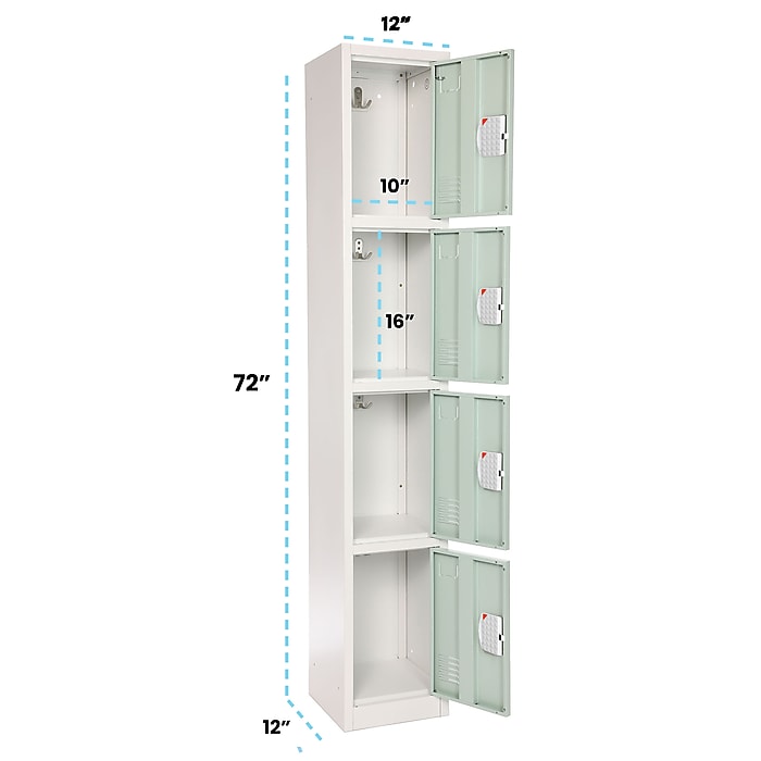 72" H x 12" W  4-Tier Steel Storage Locker with Digital Lock, Misty Green
