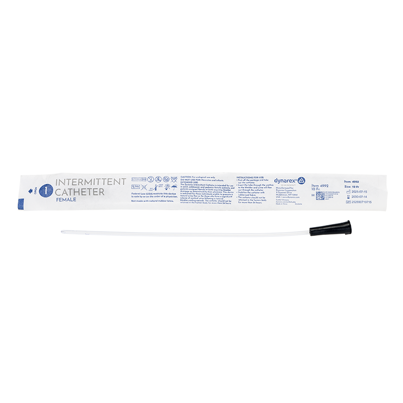 Intermittent Catheter (Female) - Sterile, 10 Fr, Black - 50 pcs per Case