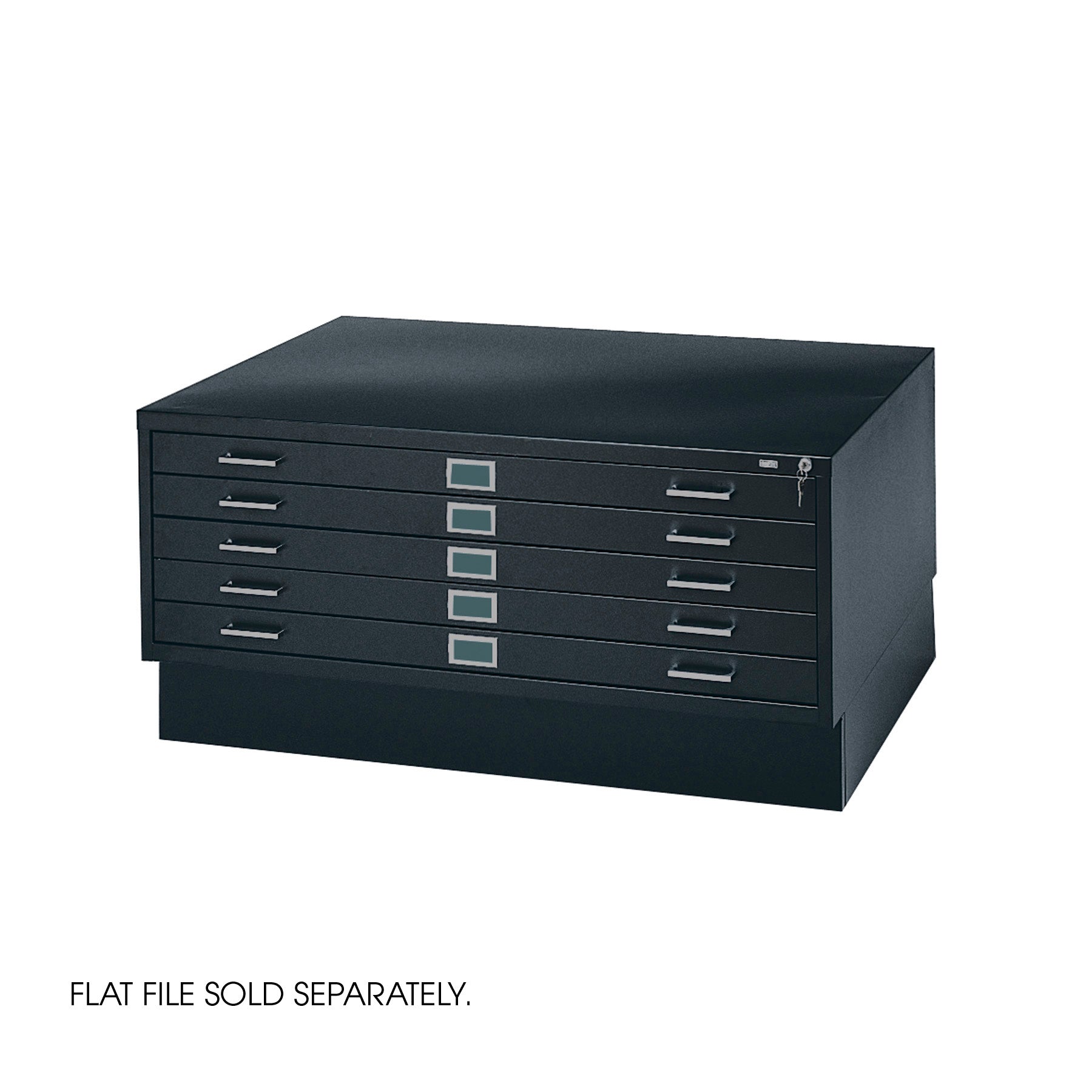 Base Clsd Stl Flat File Sm Blk