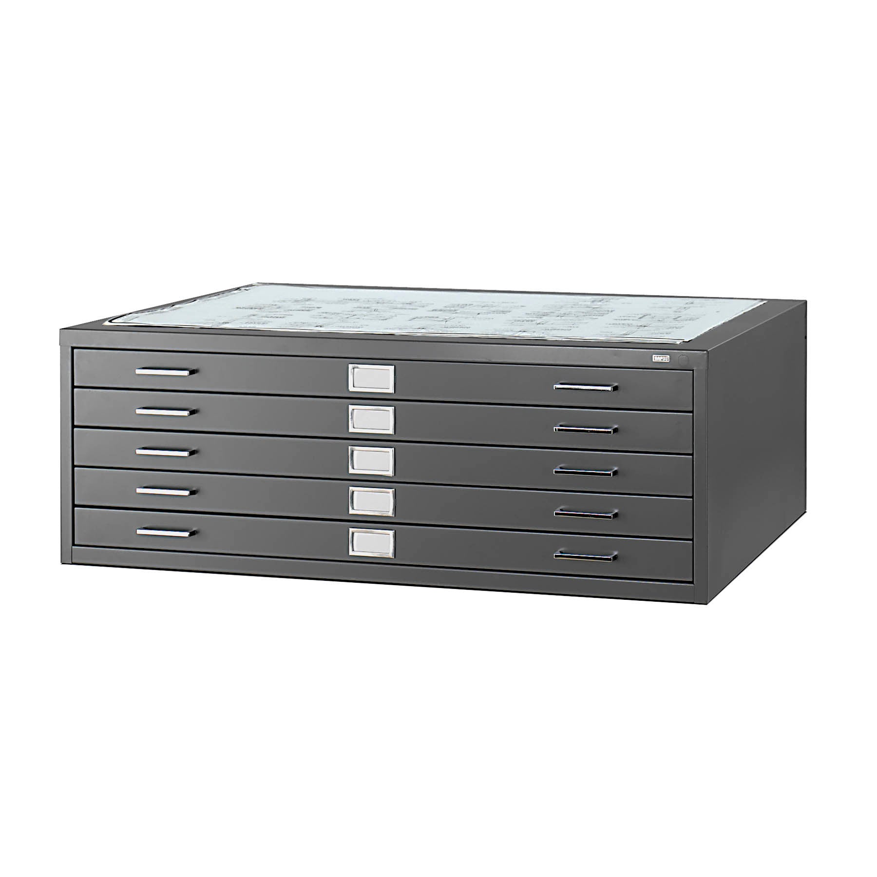 Flat File Stl 5 Drwr Lg Blk