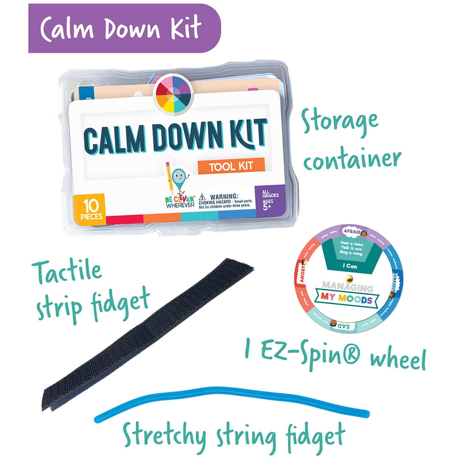 Be Clever Wherever Calm Down Kit Manipulative, Grade K-5