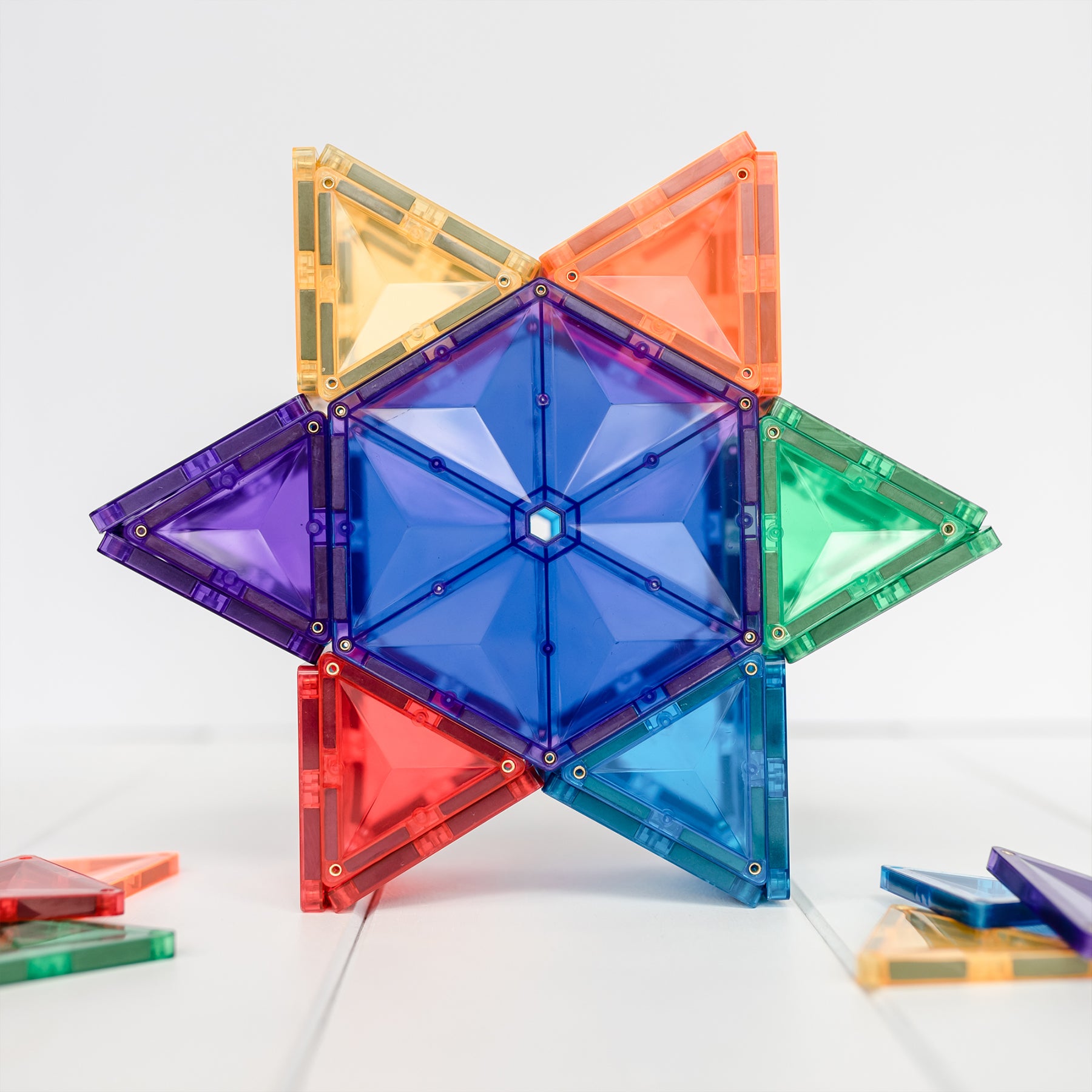 Magnetic Tiles Rainbow Geometry Pack, 30 Pieces