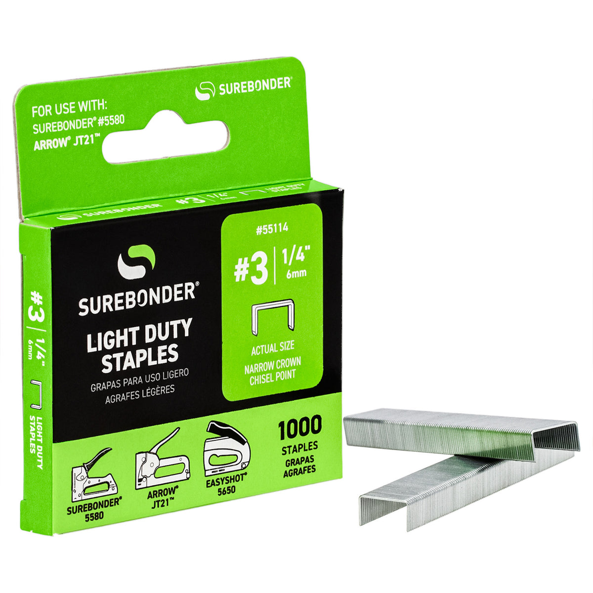 (5 PK) NO3 ARW LGHT DTY 1/4 STAPLES