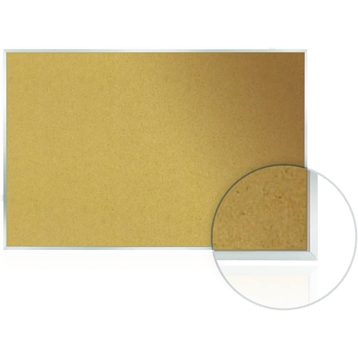 Natural Cork Bulletin Board with Aluminum Frame, 2'H x 3'W