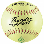 USASB Slowpitch Balls - .52 COR / 300 lbs Thunder Heat | 12" Hycon | Leather - Pack of 12