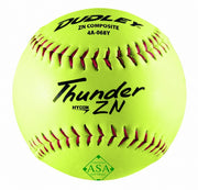 USASB Slowpitch Balls - .52 COR / 300 lbs Thunder ZN | 12" Hycon | ZN Composite - Pack of 12