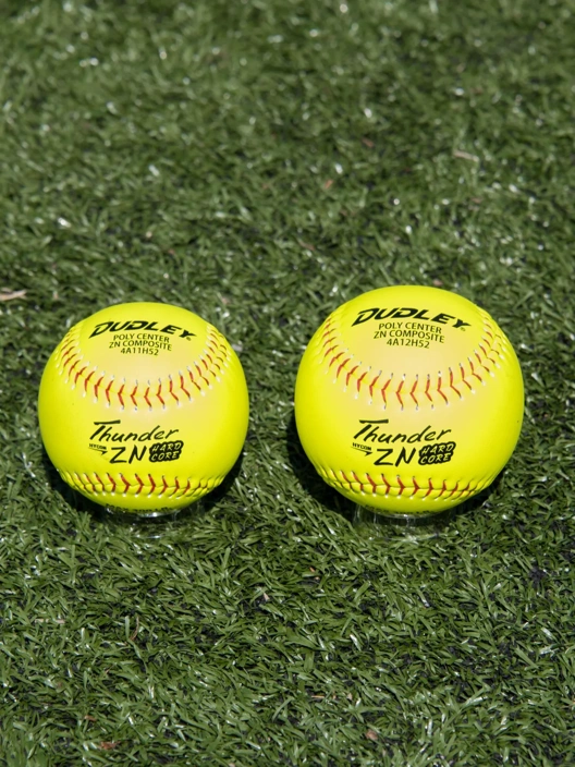 USASB Slowpitch Balls - Hycon Thunder ZN Hard Core | .52 COR 300 lbs. | 12" Poly | Composite - Pack of 12
