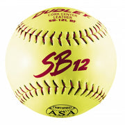 USASB Slowpitch Balls - .44 COR / 375 lb SB12 | .44 COR 375 lbs. | 12" Cork | Leather - Pack of 12