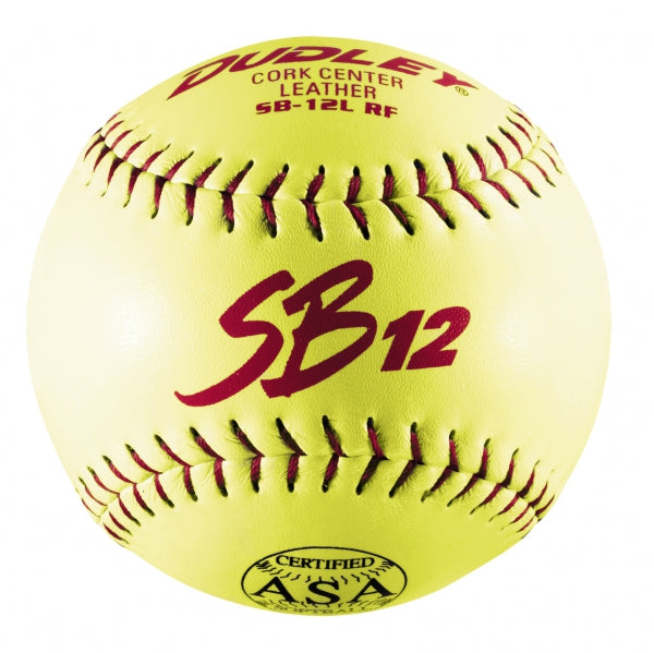 USASB Slowpitch Balls - .44 COR / 375 lb SB12 | .44 COR 375 lbs. | 12" Cork | Leather - Pack of 12