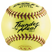 USASB Fastpitch Balls Thunder Heat | .47 COR 375 lbs. | 11" Poly | Leather - Pack of 12