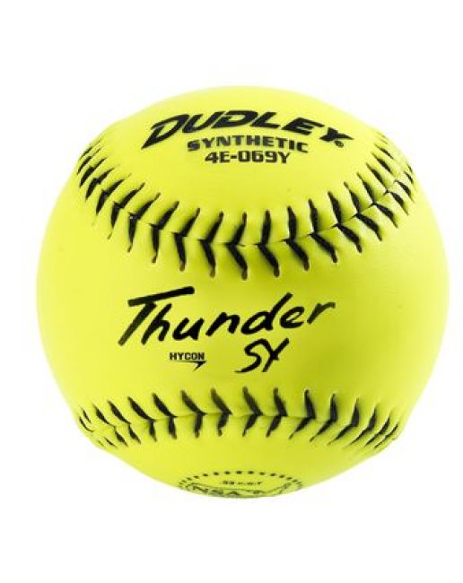 USASB Slowpitch Balls - .44 COR / 375 lb Thunder SY | .44 COR 375 lbs. | 11" Poly | Synthetic - Pack of 12