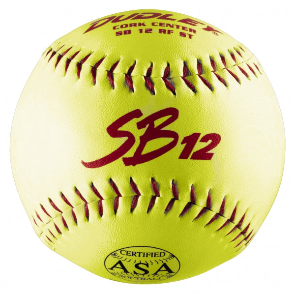 USASB Slowpitch Balls - .44 COR / 375 lb SB12T | .44 COR 375 lbs. | 12" Cork | Synthetic - Pack of 12
