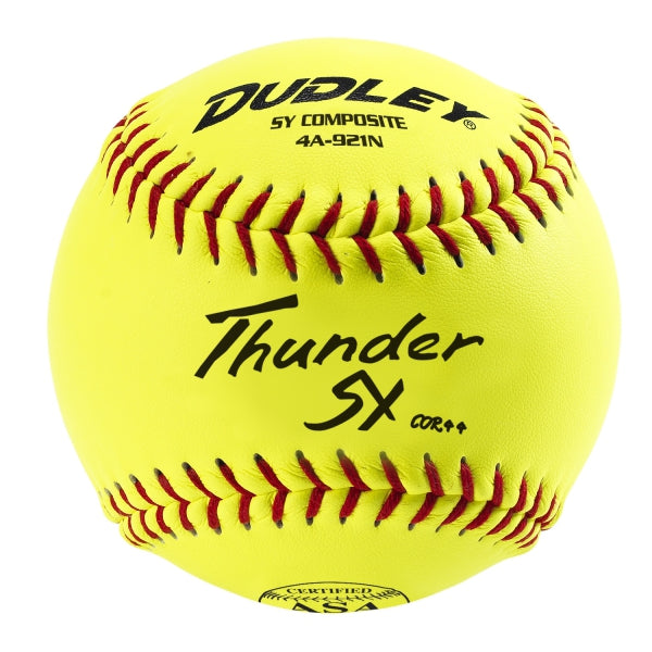 USASB Slowpitch Balls - .44 COR / 375 lb Thunder SY | .44 COR 375 lbs. | 12" Poly | Synthetic - Pack of 12