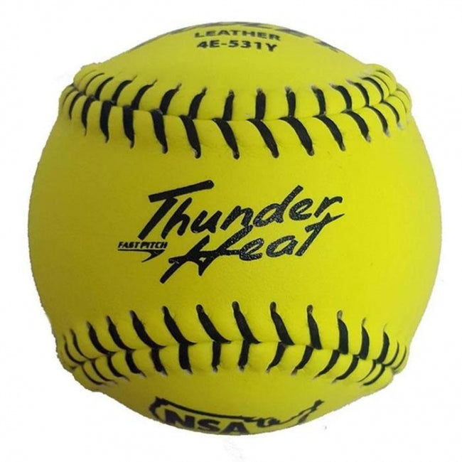 NSA Fastpitch Balls Thunder Heat | .47 COR 375 lbs | 11" Poly | Leather - Pack of 12