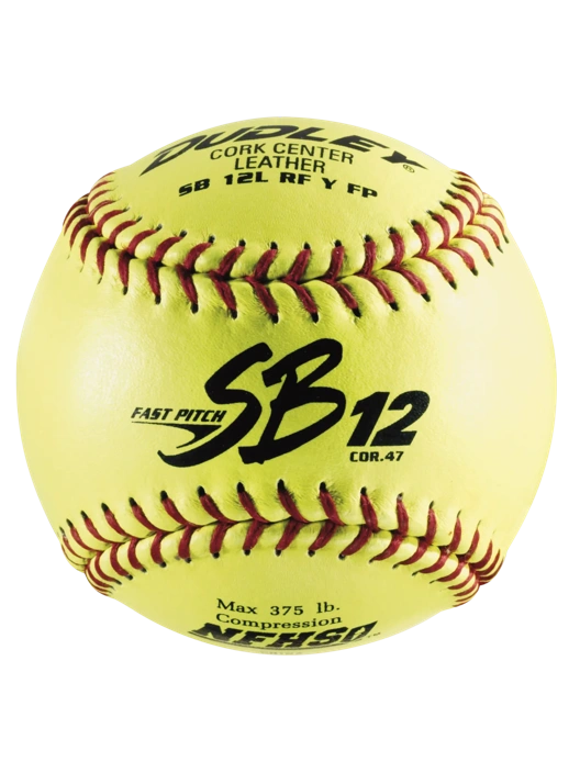 NFHS Fastpitch Balls NFHS SB12 | .47 COR 375 lbs. | 12" Cork | Leather - Pack of 12